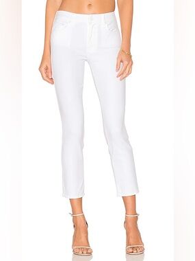 MOTHER The Looker Crop Glass Slipper White Jeans Size 26